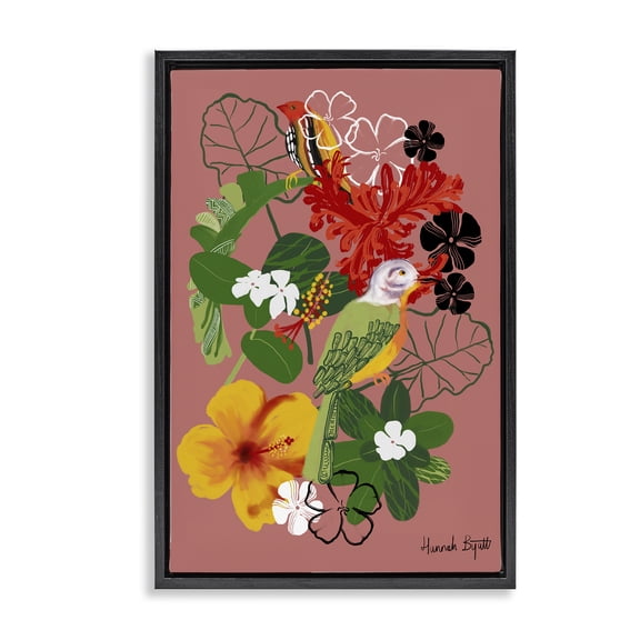 Stupell Industries Bohemian Black Floating Frame Canvas Art, 17 x 25, by Hannah Byatt