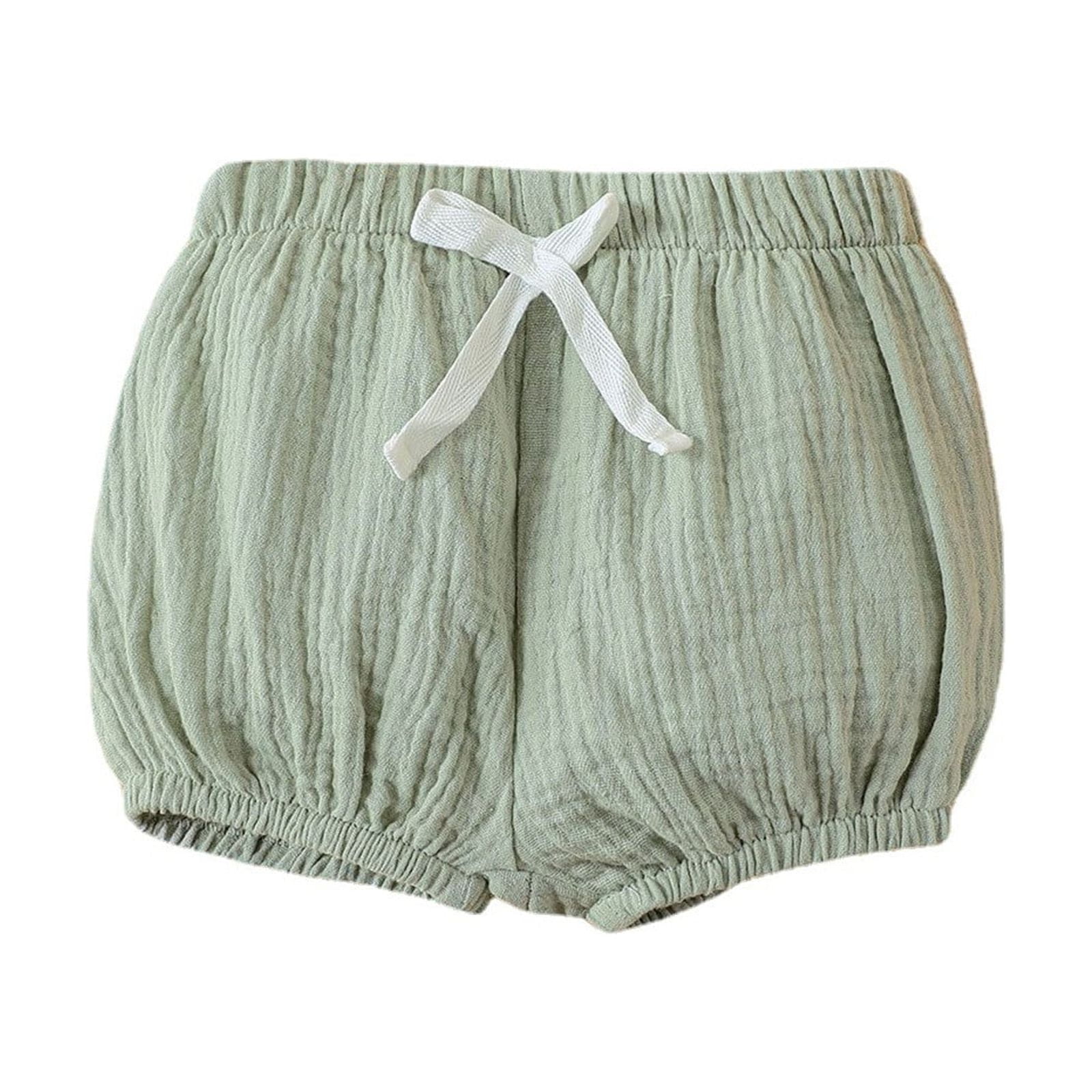 PEASKJP Girls Comfy Shorts Knit Denim Shorts for Girls Stretch Jeans Shorts for Kids Green 9M