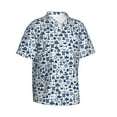 thumbnail image 3 of Xecao Seaside Primary Color print Hawaiian shirt - a stylish short-sleeve button-down for men, perfect for casual beach and tropical outings., 3 of 9