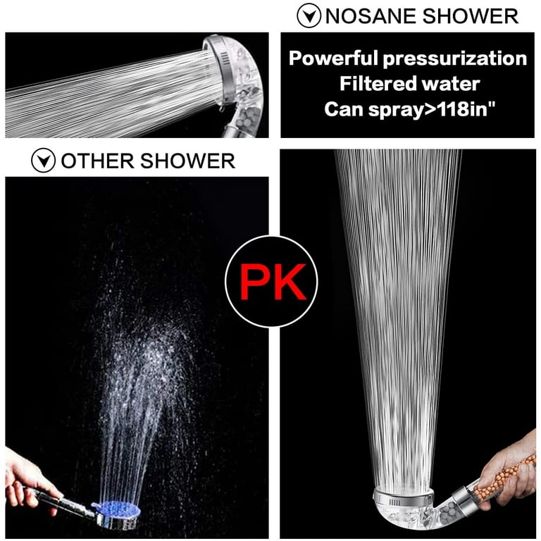 Bathroom Shower Head 5 Modes Adjustable Jetting Rainfall Shower