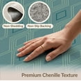 thumbnail image 6 of ODIKA 2'x3' Teal Contemporary Diamond Lattice Washable Accent Rug Modern Intersecting Motifs Pet Friendly, Bedside Mat for Bedroom, Nursery, RV, 6 of 7