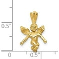 thumbnail image 4 of Solid 14k Yellow Gold 3D Satin and Diamond-Cut Angel Charm - 20mm, 4 of 6