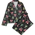 thumbnail image 5 of Vetsdori Womens Christmas Pajamas Sets Button up Pockets Sleepwear 2 Pieces PJS Long Sleeve with Pants Collared,Gifts Pj Sets Homewear for Ladies Winter, 5 of 6