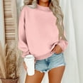 thumbnail image 2 of Resicozy Oversized Sweatshirt for Women Crewneck Solid Color Pullover Soft Trendy Sweatshirt Plus Size Pink XL, 2 of 6