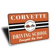 thumbnail image 3 of Corvette Driving Class Aluminum Metal Decor Sign - 4x18 inches, 3 of 4