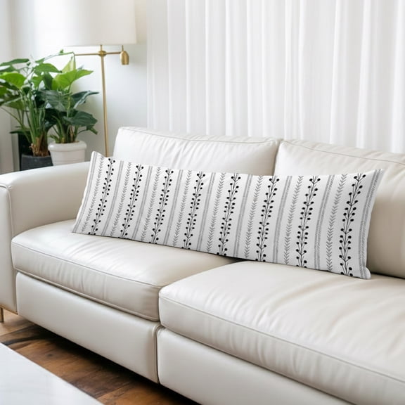 Contemporary Simple Style Body Pillow Cover, Pillowcase Protectors with Zipper, Breathable Decorative Throw Pillow Case Cover, Rustic Minimalist Lines Art Pillow Shams for Couch Sofa 20x60Inch