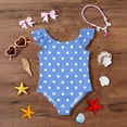 thumbnail image 5 of Abcomgle Girls Swimsuits Size 7-8 Stretchy One Piece Little Girls Swimsuit Cute Polka Dot Ruffled Girls Bathing Suit, 5 of 7