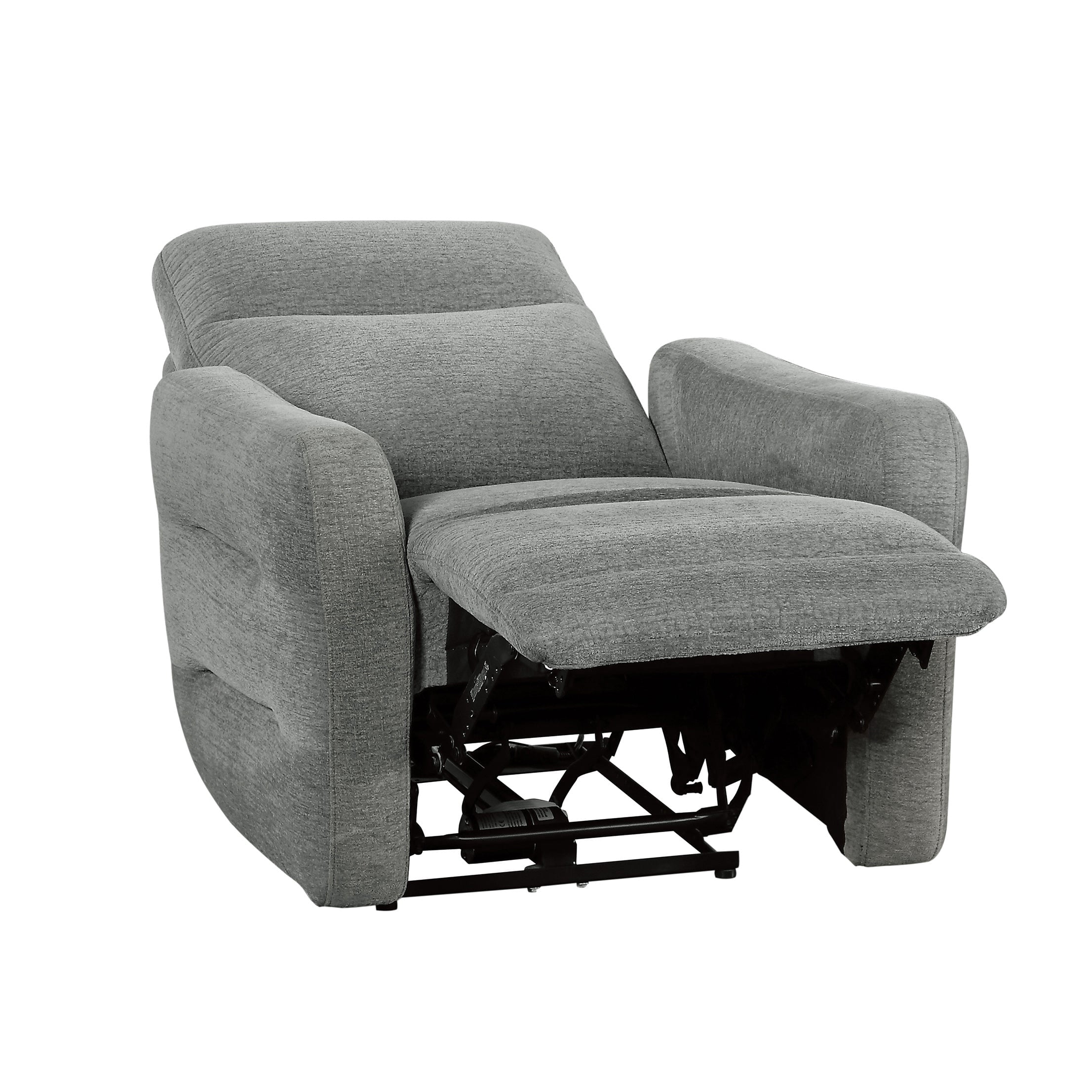 OakvillePark Gormley Chenille Fabric Upholstered Power Lay Flat Reclining Chair, Dove Gray