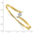 thumbnail image 5 of 14K Two-Tone Silver and Gold Plated AAA Diamond Bangle Bracelet, 5 of 5