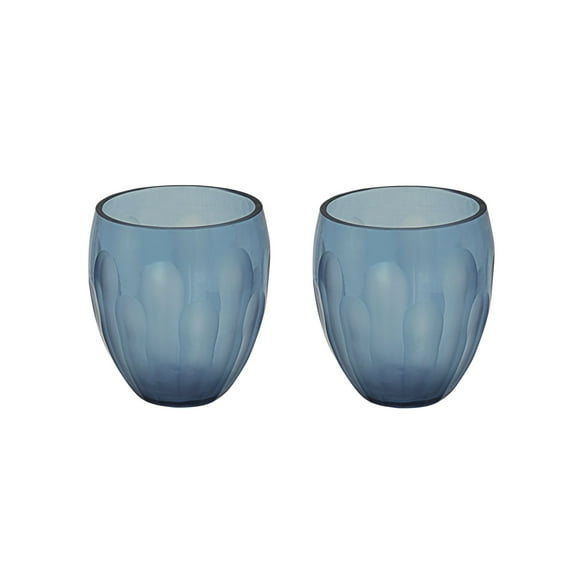 Aspen Creative 16019-2 Blue Glass Votive Candle Holder 3-1/2" Diameter x 4" Height, 2 Pack
