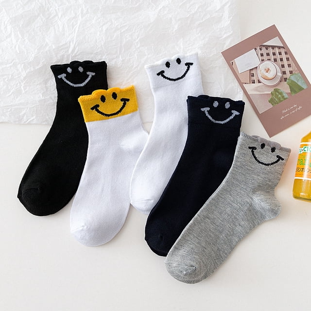 Calcetines de mujer de primavera y verano, calcetines de mujer de estilo japonés, lindos, divertidos, con expresión de ojos grandes, medias de tubo para dormir