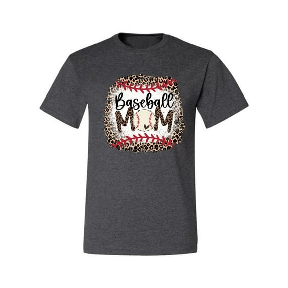 Baseball Mom Jaguar Print Sports Men's Graphic T-Shirt, Heather Black, Medium