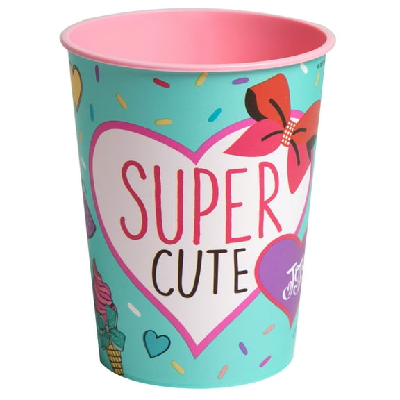 16oz JoJo Siwa Party Super Cute Plastic Stadium Cup, 1ct