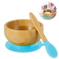 thumbnail image 1 of Baby Suction Bowl Bamboo Suction Bowl and Spoon Set Baby Toddler Weaning Bowl Removable Silicone Bamboo Bowls Feeding Set, 1 of 9