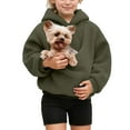 thumbnail image 6 of shqvo Girls Hoodie with Cat Pouch Hooded Sweater Shirts Kangaroo Pocket Dog Pouch Kids Sweatshirts Pet Carrier Pullover Animal Holder Long Sleeve Hoodies, 6 of 7