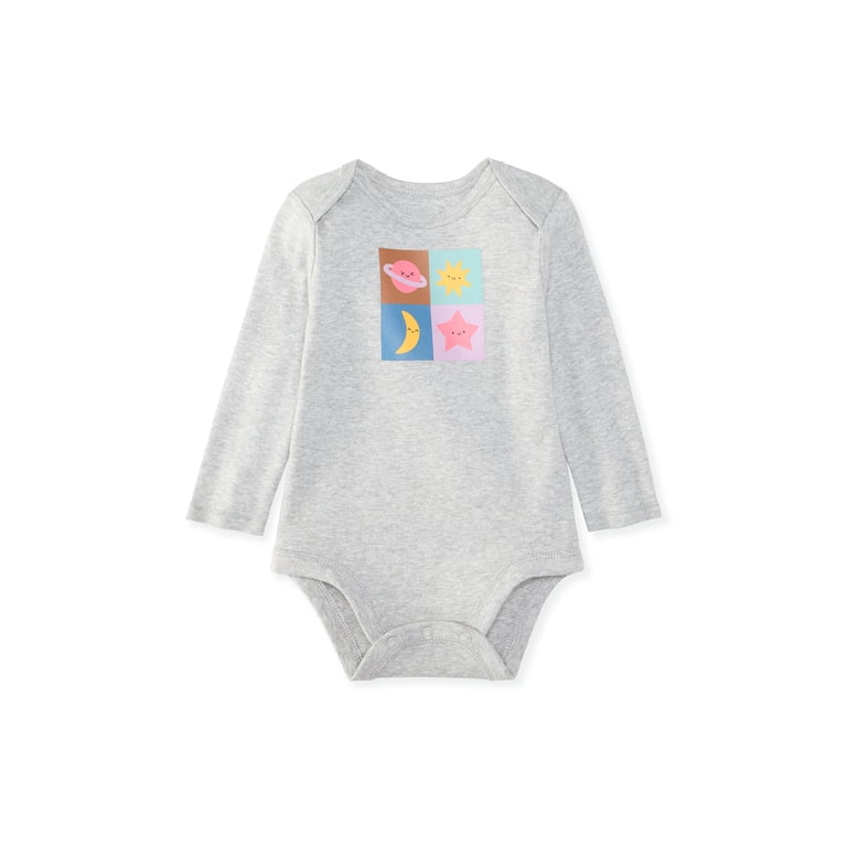 Garanimals 100% Cotton Long Sleeve Bodysuits, 4-Pack, 0-24M photo 5