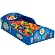 Baby Shark Plastic Sleep and Play Plastic Toddler Bed with Attached Guardrails - Toddler Size Bed