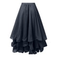 thumbnail image 5 of QHFBli Women's Cotton 5 Tiered A Line Pleated Maxi Skirt Long Boho Gypsy Dance Skirts, 5 of 5