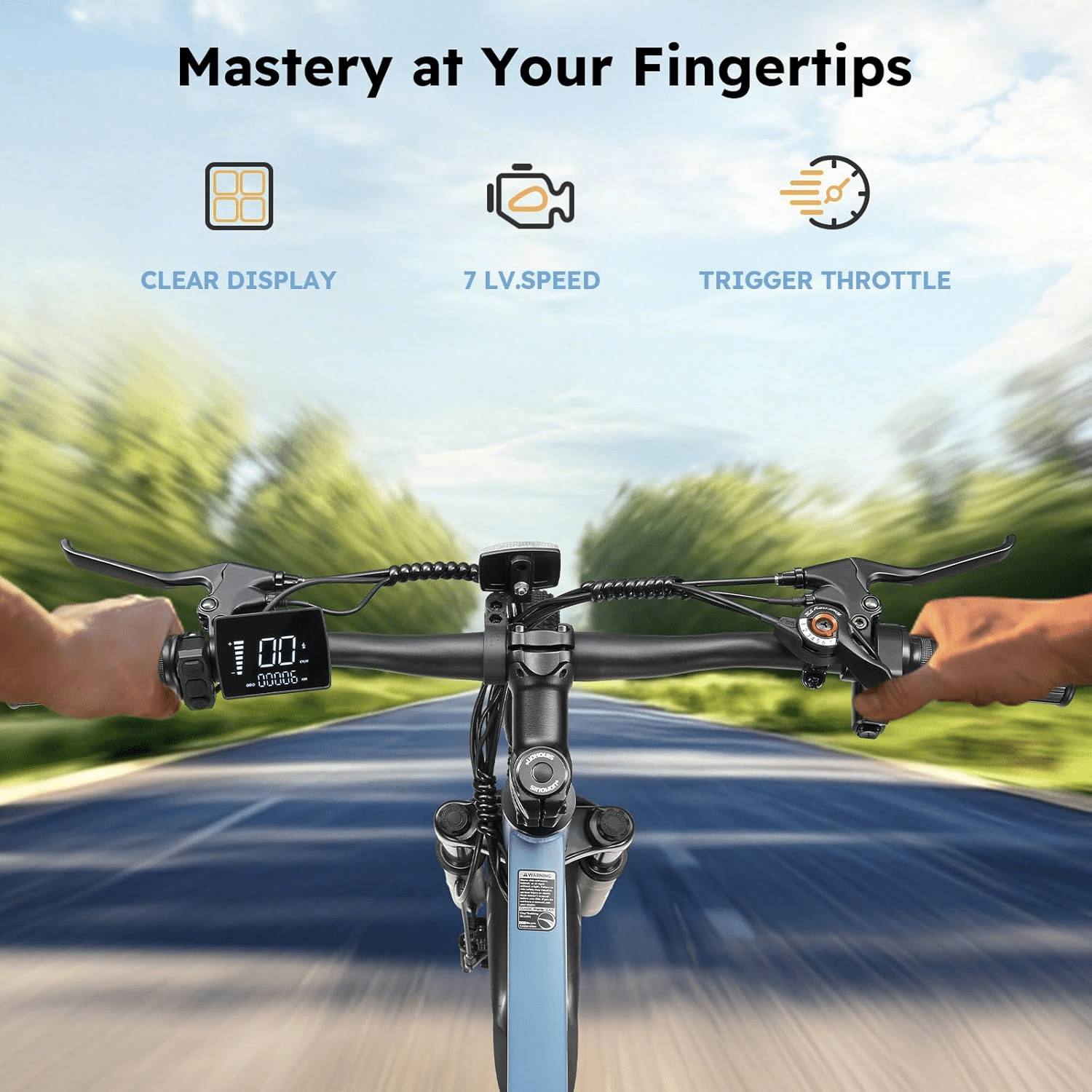 26"Electric Bike for Adults 500W Motor, 37+ Mile Long Range, 20MPH,  City Commuter & Mountain E-Bike with 36V 10.4Ah, 7-Speed Gears, Front Suspension