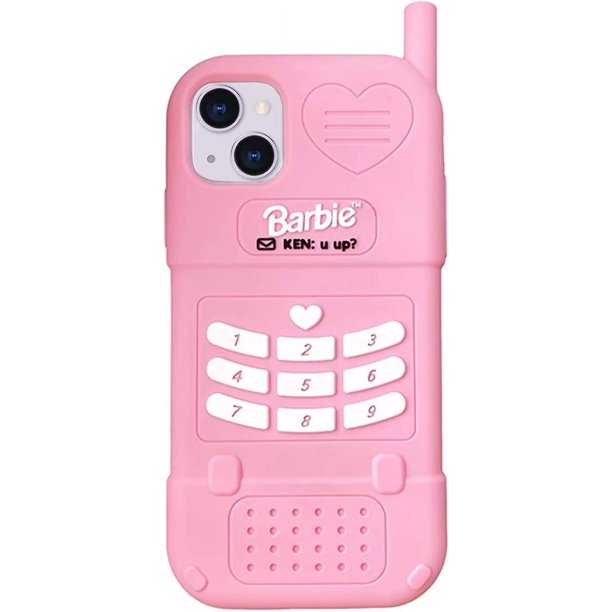 Funda de silicona para iPhone 13 de 6,1 pulgadas, bonita carcasa retro rosa, funda de dibujos animados Kawaii, funda clásica para teléfono móvil a prueba de golpes para niñas y mujeres