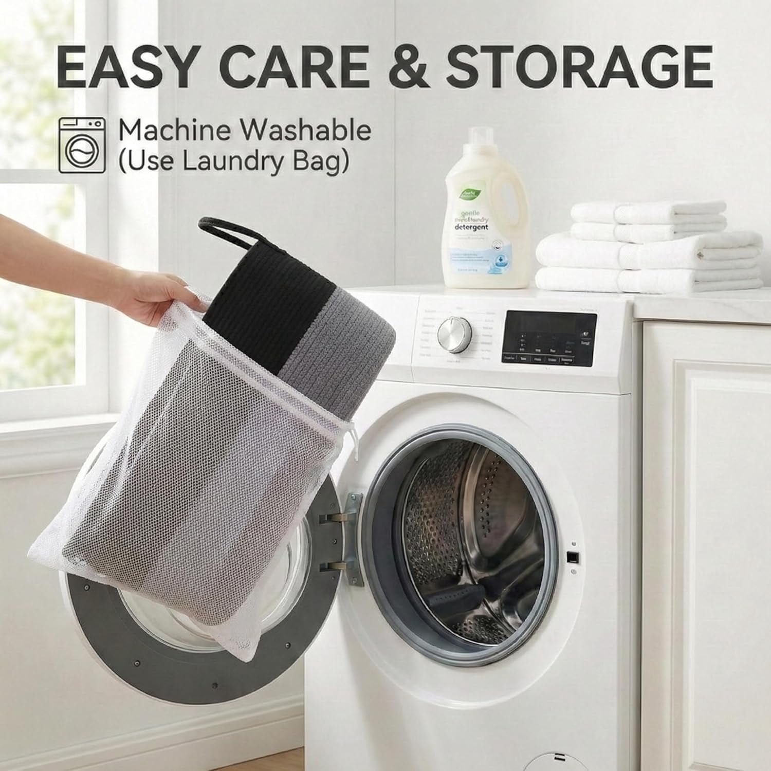 115L Extra Large Oatmeal Woven Cotton Rope Blanket Basket & Laundry Hamper with Reinforced Handles, Machine Washable Storage Bin for Pillows, Comforters & Toys, Perfect for Living Room