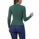 thumbnail image 3 of Suéter de cuello alto para mujer INSPIRE CHIC, de manga larga, tejido acanalado, suéter pulóver, talla S, verde oscuro, 3 of 5