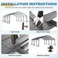 thumbnail image 5 of Heynemo 20x20 ft Metal Carport with Updated Enhanced Base, Heavy Duty Outdoor Carport for Car, Truck, Boat, Tractors, Party, Grey, 5 of 11