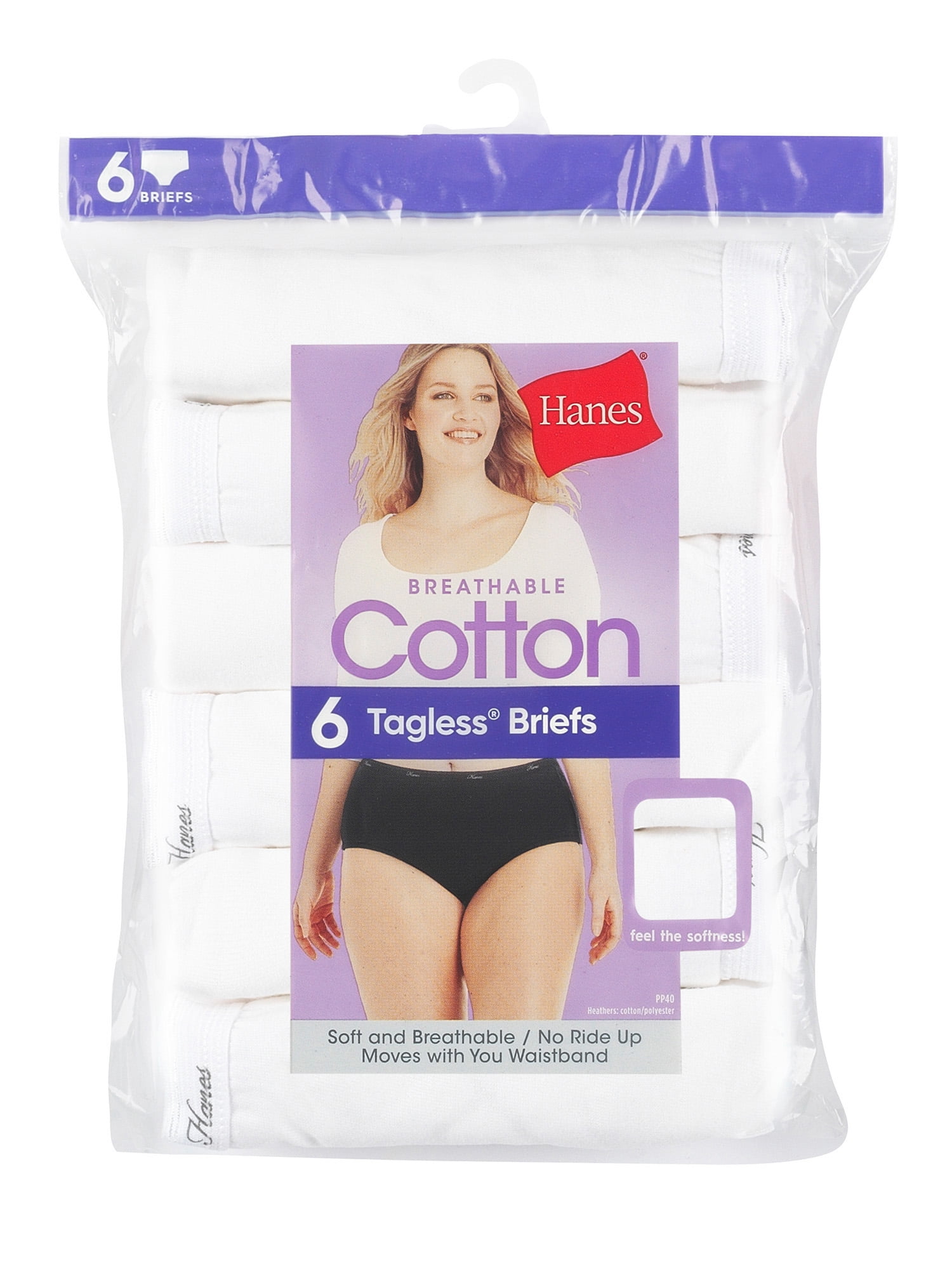 Hanes 4716 Womens White 8pk Cotton Underwear Brief Panty Set 6 M BHFO for  sale online