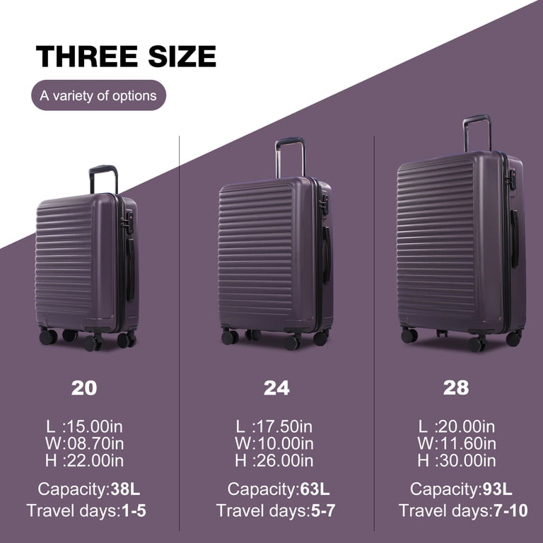 Travelhouse 3 Piece Hardside Luggage Set Lightweight Spinner