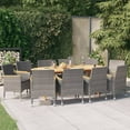 thumbnail image 1 of vidaXL Ensemble de Salle à Manger de Jardin 11 Pcs avec Coussins Gris, 1 of 1