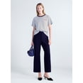 thumbnail image 2 of Free Assembly Women's and Women's Plus Cotton Cropped Boxy Tee with Short Sleeves, Sizes XS-4X, 2 of 5