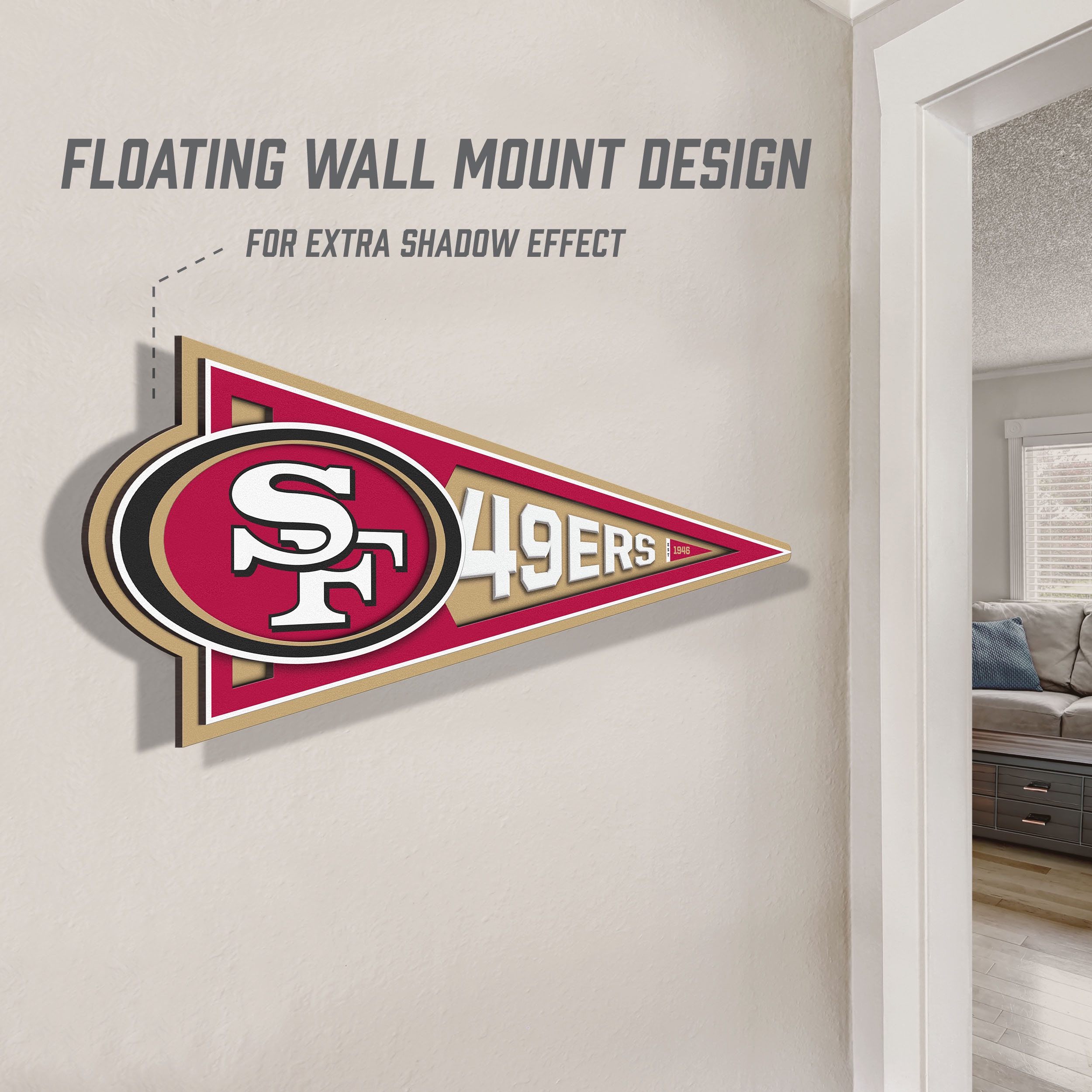 YouTheFan NFL San Francisco 49ers Pennant Sign