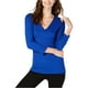 thumbnail image 1 of Camiseta básica con cuello en V para mujer de INC, azul, grande I-N-C Camiseta básica, 1 of 1