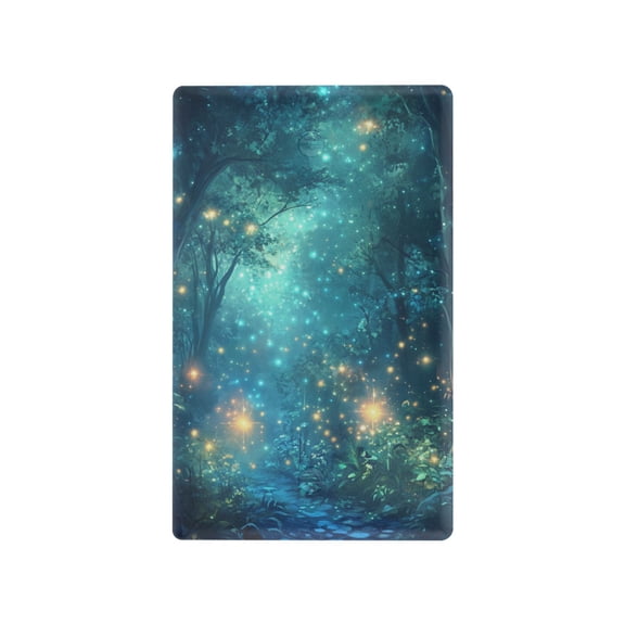 Yayeee Blank Wall Plate Cover 1-Gang 4.5"x2.7" Home Unused Decorative Outlet, Magical Forest Glowing Lights