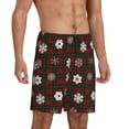 thumbnail image 2 of Naloa Plaid Snowflakes Festive Men's Short Pajama Pants, Pj Shorts, Lounge Comfort Shorts-XX-Large, 2 of 6