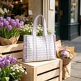 thumbnail image 5 of French Vintage Floral Printed Canvas Tote Bag, Large Capacity Casual Shoulder Handbag for Women Shopping, Travel , Daily, 5 of 6