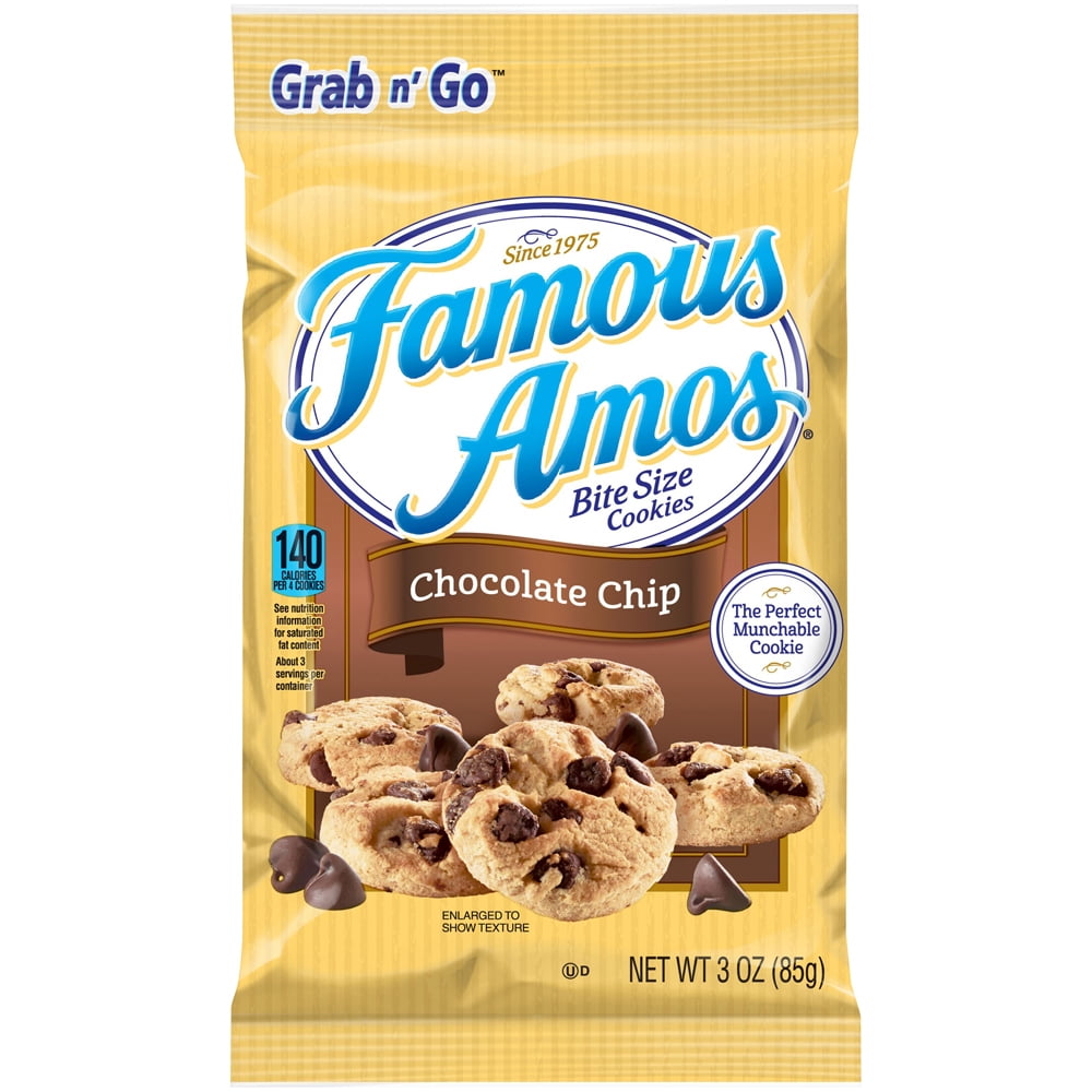 Famous Amos Grab n' Go Bite Size Chocolate Chip Cookies, 3.0 OZ