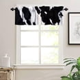 thumbnail image 3 of Cow Fur Valance Curtain White Black Cowhide Animal Skin Print Rod Pocket Valance Window Treatments 1 Panel Short Curtains for Kitchen Farmhouse Living Room Bathroom Bedroom 54 x 18 in, 3 of 6