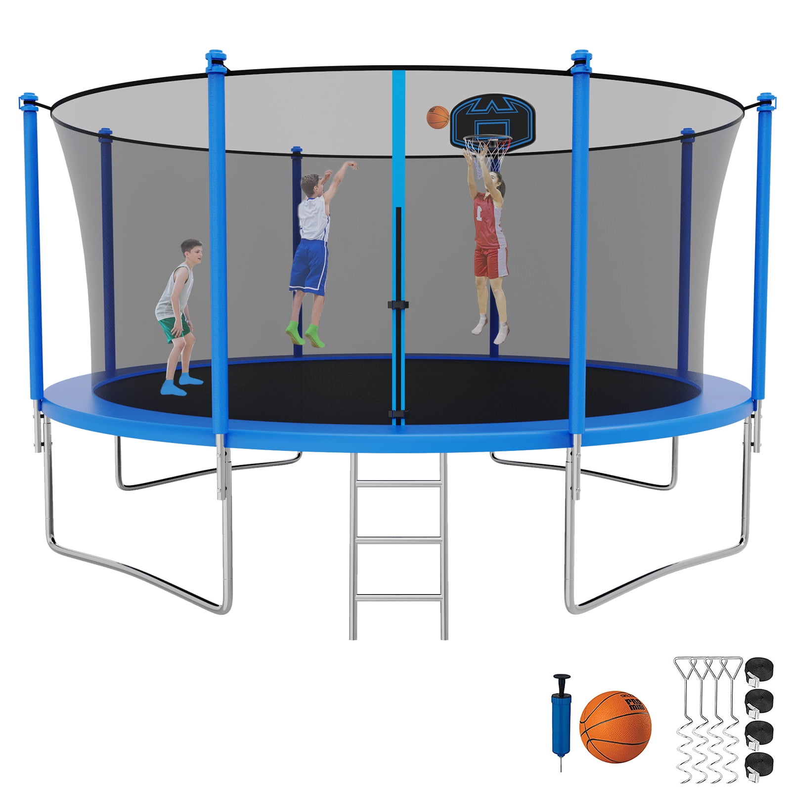 Kumix Trampoline 1200LBS 14 12 FT Trampoline for 5-6 Kids and Adults ...