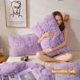 thumbnail image 5 of XeGe 2 Pack Soft Fluffy Faux Fur Pillow Cases, Plush Fuzzy Pillow Shams Pillowcases, Shaggy Furry Velvet Decorative Long Pillow Covers for Bed Sofa Couch, Zipper Closure, Standard Size, Lavender, 5 of 6