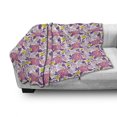 thumbnail image 3 of Garden Art Soft Flannel Fleece Throw Blanket, Pattern with Different Blooming Flowers Delicate Beauty of the Nature Theme, Cozy Plush for Indoor and Outdoor Use, 50" x 70", Multicolor, by Ambesonne, 3 of 6