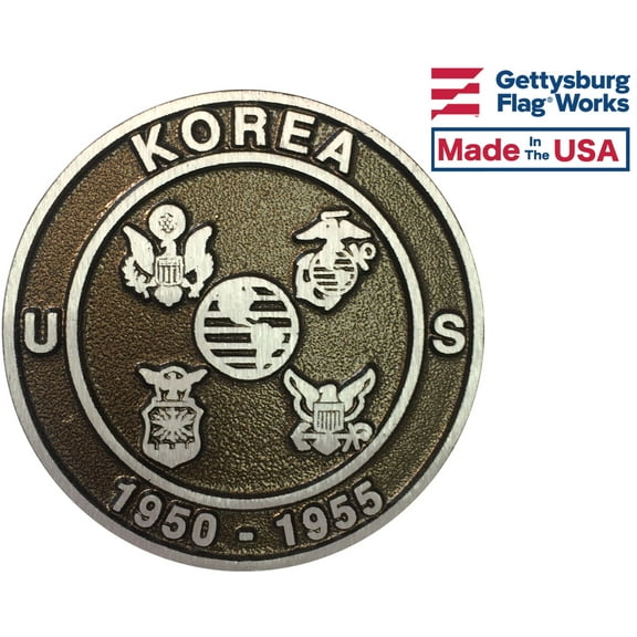 Gettysburg Flag Works Aluminum Grave Marker Korean War Veteran, Cemetery Memorial Flag Holder, Veteran, Made in USA