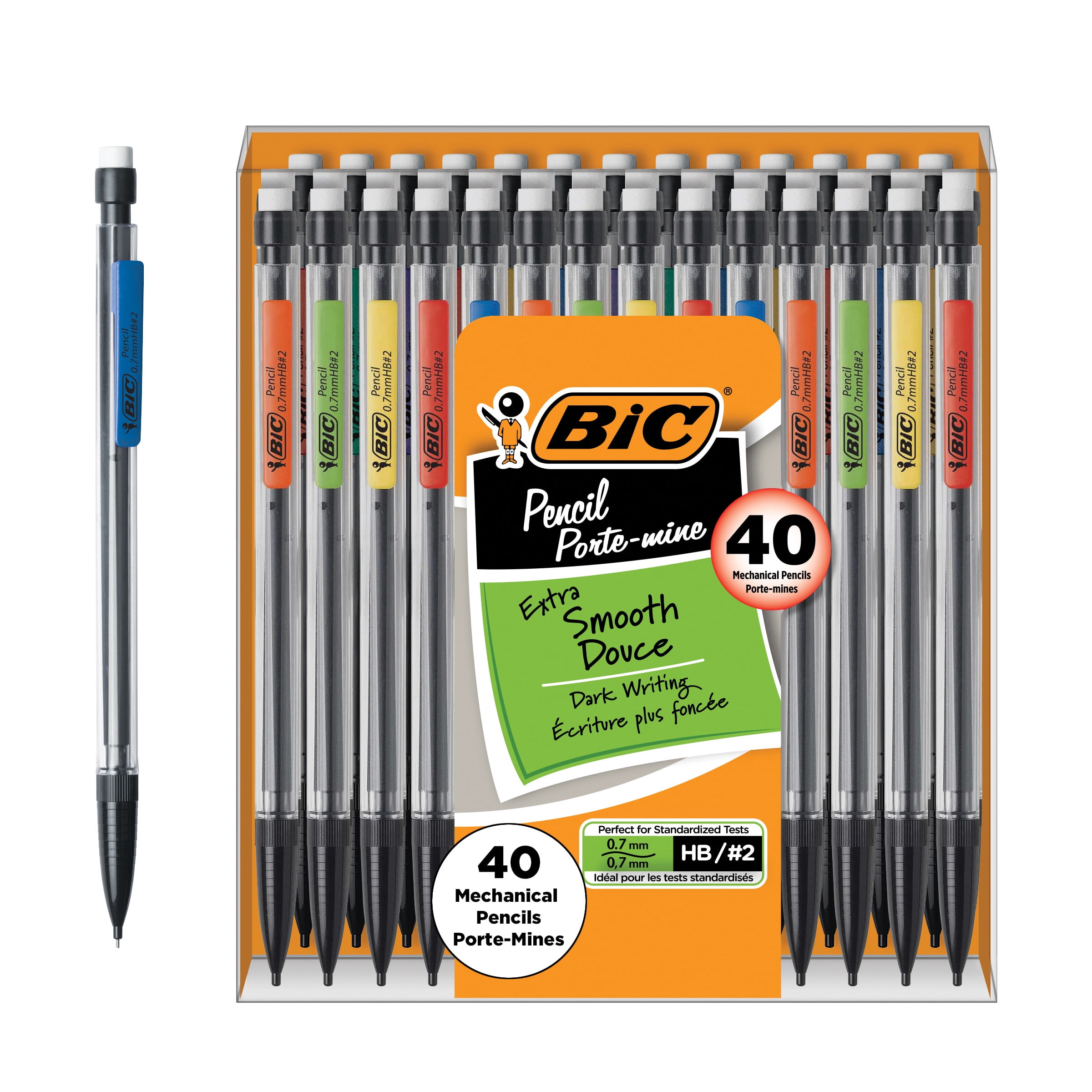  BIC Xtra-Smooth Mechanical Pencil (MPP40MJ), Medium Point  (0.7mm), Perfect for the Classroom and Test Time, 40-Count : Office Products