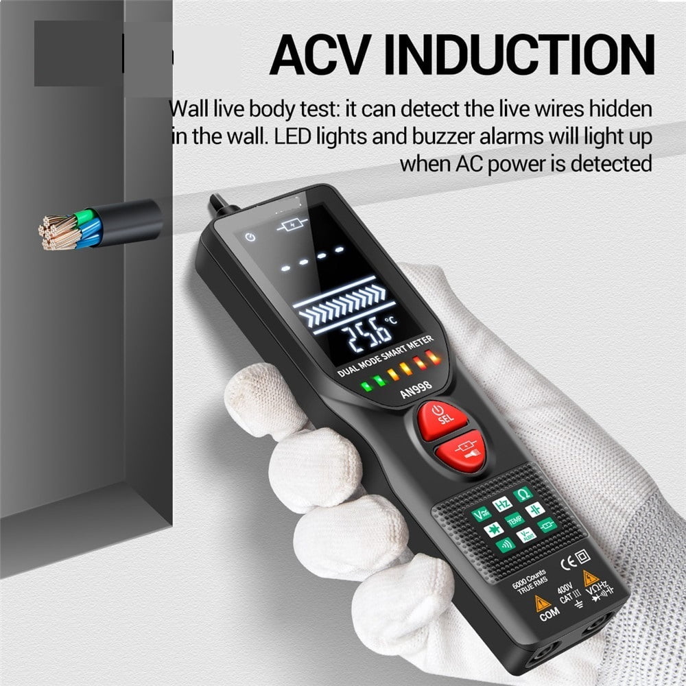 An998 Digital Multimeter Automatic 6000 Counts Battery Meters Eletric Auto Ranging Ac/dc Voltmeter Temp Ohm Voltage Tester ,Precise Measurements