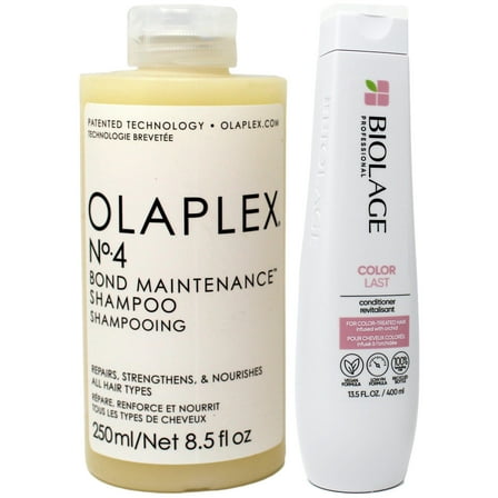 Olaplex No. 4 Bond Maintenance Shampoo, 8.5 oz & Matrix Biolage Color Last Conditioner 13.5 fl oz. for Color-Treated Hair