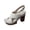 White, variant on Women Chunky Heel Roman Sandals Wrap Straps Imitation Wood Grain Thick Sole Plus Size Spring Summer Commute Shoes,Pink