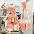 thumbnail image 1 of Moda mujer lienzo Hit Color compuesto bolsas mochila bandolera (rosa) Tmvgtek Para estrenar, 1 of 9