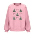 thumbnail image 5 of Neewe Christmas Women's Fall Oversized Sweatshirt Casual Waffle Knit Long Sleeve Crewneck Split Pullover Tunic Tops, 5 of 6