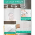 thumbnail image 4 of No Hook Shower Curtain with Snap in Liner, Gray Starfish Wood Grain Border Hotel Shower Curtains for Bathroom, Washable Shower Curtain Liner Set with Mesh Top Window, 48"x72", 4 of 6