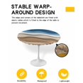 thumbnail image 2 of nqOlkjepod Blue Brown Striped Round Tablecloth, Fitted Table Cover with Elastic for 45"-54" Round Tables, Modern Gradient Abstract Waves Table Cloth Outdoor Dinning Party Waterproof Tablecloths, 2 of 6